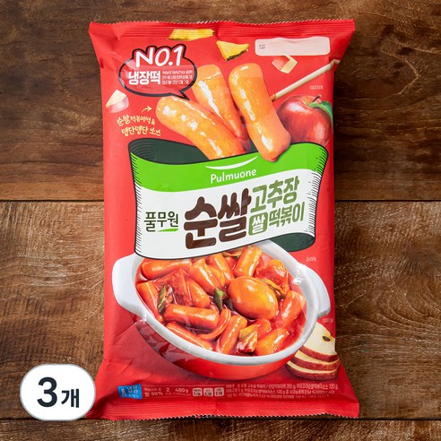 풀무원 쌀 순쌀 고추장 떡볶이, 480g, 3개