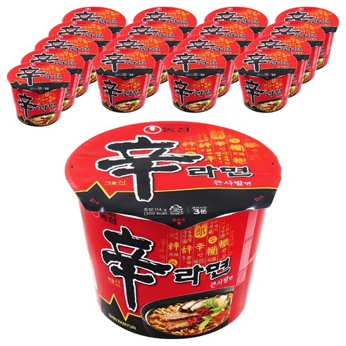 신라면 큰사발면 114g, 18개