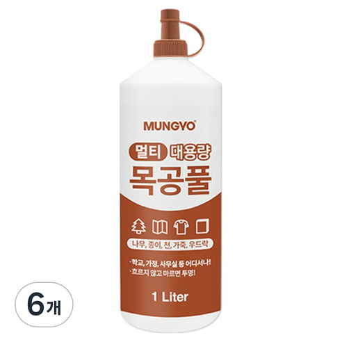 문교 멀티 목공풀, 6개, 1L