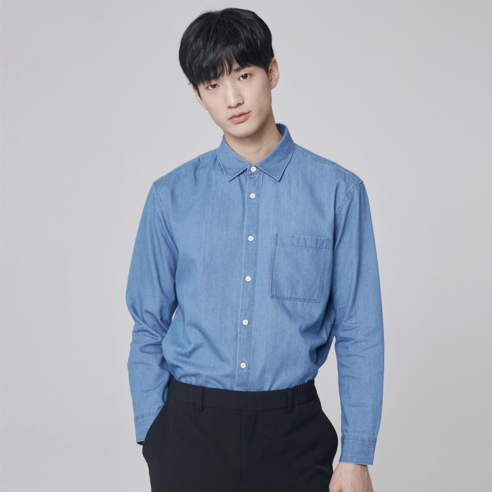마인드브릿지 남성용 순면 데님 오버핏셔츠 MUWS2151