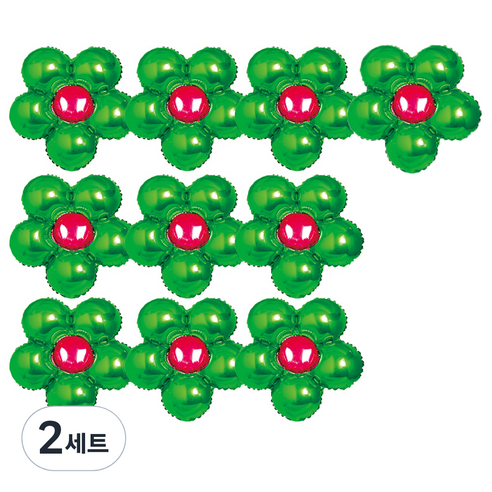 파티쇼 플라워 은박 풍선 10p 세트, 그린, 2세트