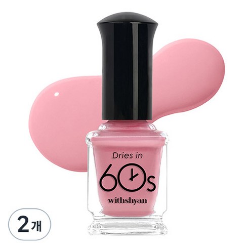 위드샨 60초 유광 매니큐어, M43 미스티로즈, 9ml, 2개