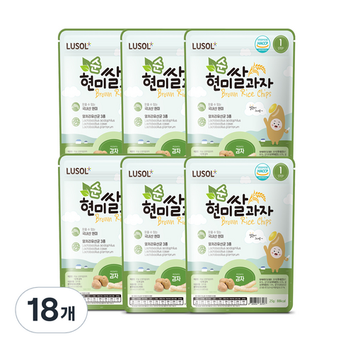 루솔 현미쌀과자, 감자, 18개, 25g