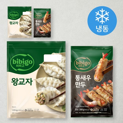 비비고 왕교자 1.05KG 2P + 통새우 만두 200G 2P (냉동), 2.5kg, 1세트
