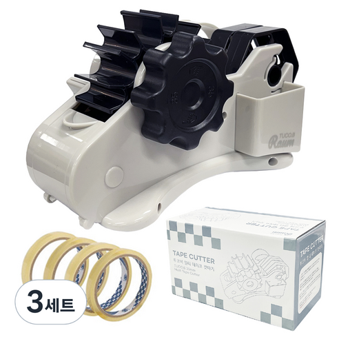 투코비 멀티 테이프캇타기 + 리필 테이프 12mm 4p, 3세트, 그레이(캇타기)