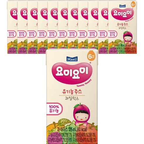 요미요미 주스 125ml, 12개, 과일믹스