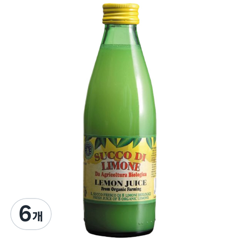 유로푸드 유기농 레몬쥬스, 250ml, 6개