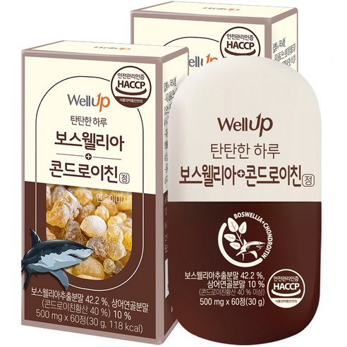 로엘 웰업 보스웰리아 상어연골 콘드로이친정 4개월분, 60정, 2개