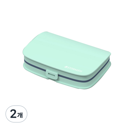 블록 알약 케이스 민트, 2개