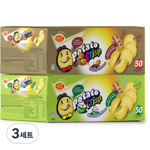 윈윈푸드 포테이토 크리스프 스낵 바베큐맛 50p + 사워크림맛 50p