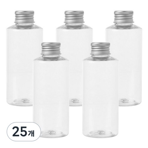병도매닷컴 AC150 투명 음료용기 알루미늄 실버캡, 150ml, 25개