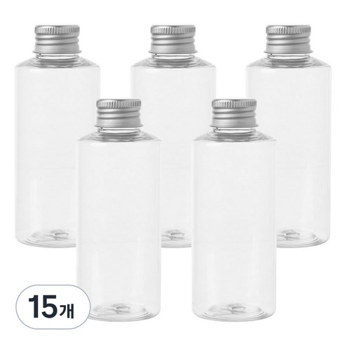 병도매닷컴 AC150 투명 음료용기 알루미늄 실버캡, 150ml, 15개