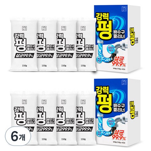 생활공식 강력 펑 배수구 클리너 4p, 150g, 24개