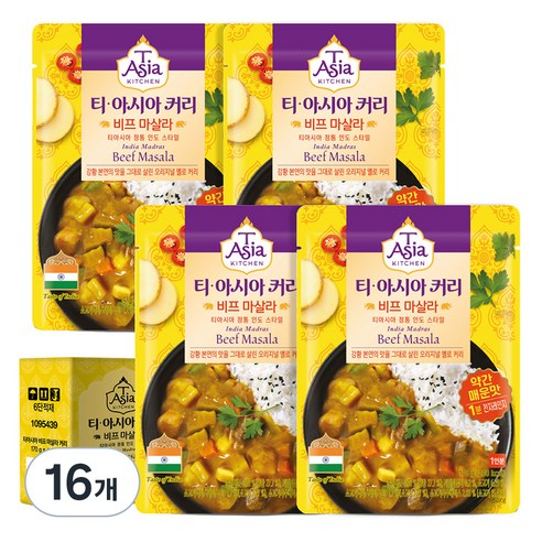 티아시아키친 비프 마살라 커리, 170g, 16개