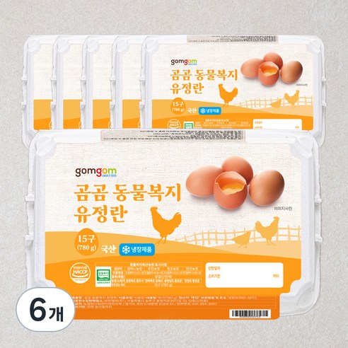 곰곰 동물복지 유정란, 15구, 6개