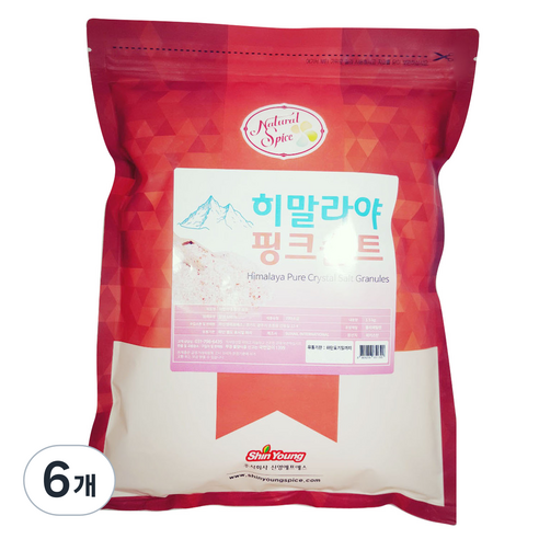 내츄럴스파이스 히말라야 핑크솔트, 1500g, 6개