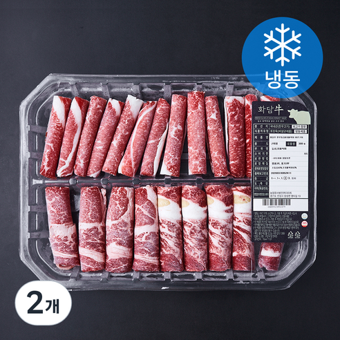 화담우 한우 2등급 등심 & 차돌 바로구이 (냉동), 2개, 300g