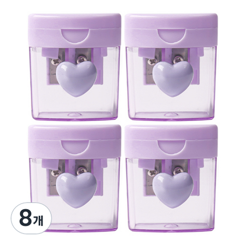 마카롱 컬러 미니사이즈 연필깎이, 더블 퍼플, 8개