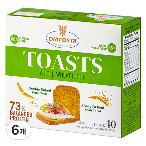 디아토스타 통밀토스트 비스킷, 300g, 6개