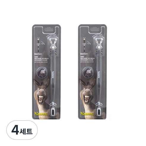슈렉 글랜큐어 어린이 피규어칫솔 + 자석거치대, 동키, 1개입, 4개