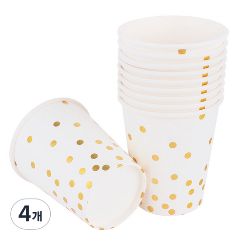 컨페티 파티컵 화이트 240ml, 30개, 4개
