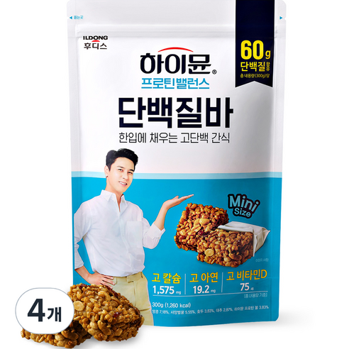 하이뮨 프로틴 밸런스 단백질바, 300g, 4개