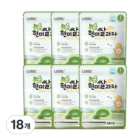 루솔 현미쌀과자, 시금치, 18개, 25g