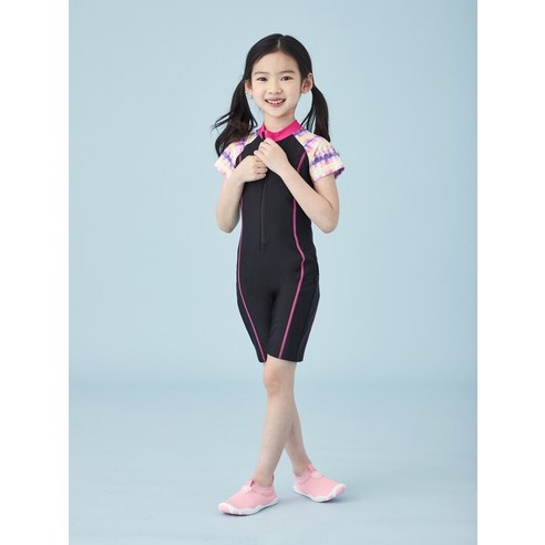 All-in-one 女童潛水服防曬服拉鍊兒童拉鍊服拉鍊服兒童泳衣兒童室內泳衣嬰幼兒雜貨衣服女孩女童游泳池水公園  水上樂園  水上游樂  海  Beach  海灘  海邊  游泳  swmmimg  嬰兒泳衣