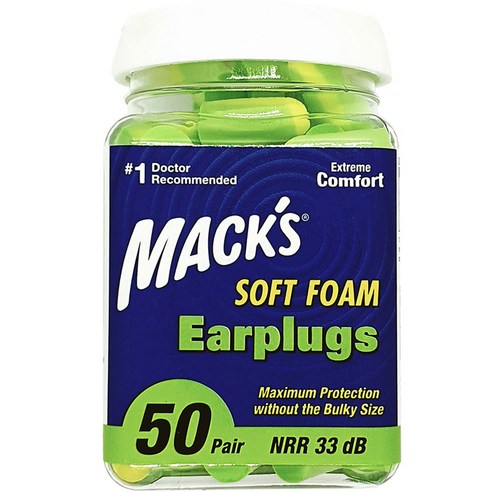 Macks 바이폼 소음방지 이어플러그, 1개