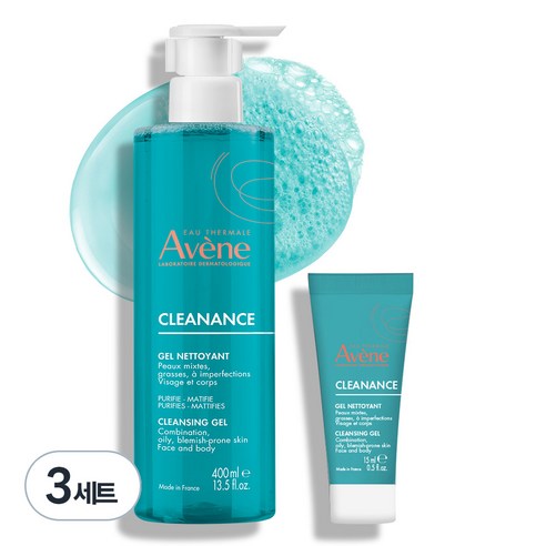 아벤느 클리낭스 약산성 클렌징 젤 400ml + 15ml, 3개