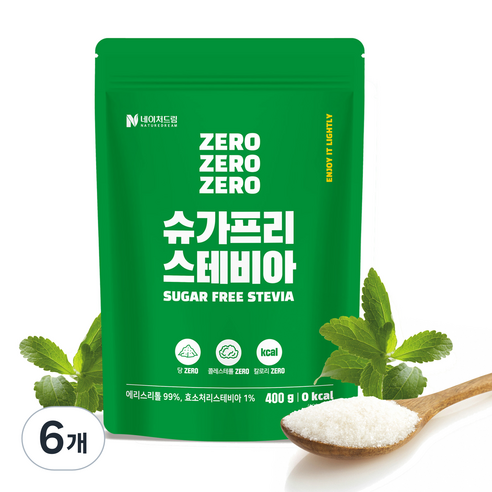 네이처드림 슈가프리 스테비아 설탕, 6개, 400g