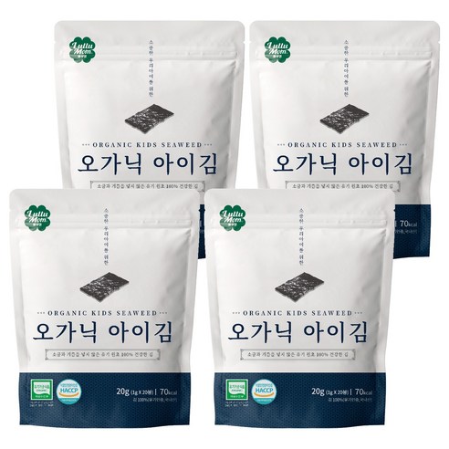 룰루맘 오가닉 아이김 20봉, 김맛, 4개, 20g