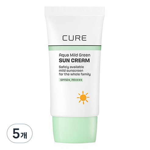 김정문알로에 라센스 로에 큐어 아쿠아 마일드 그린 선크림 SPF50+ PA++++, 40ml, 5개