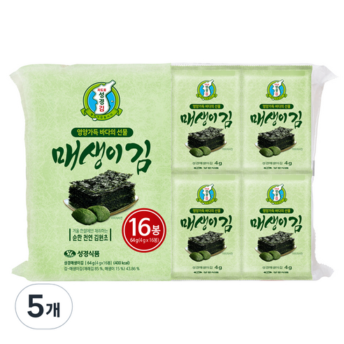 지도표성경 매생이 식탁김 16p, 5개, 64g