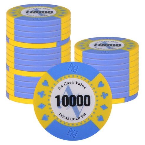 AAHM AA 로고 홀덤칩 10000, 블루, 25개
