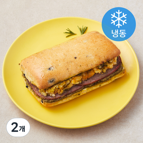 브레밀 바질햄치즈 치아바타 샌드위치 (냉동), 200g, 2개, 1개입