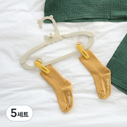 아가짱 길이조절 아기옷걸이 10개 + 집게 10개 세트, 그레이, 5세트