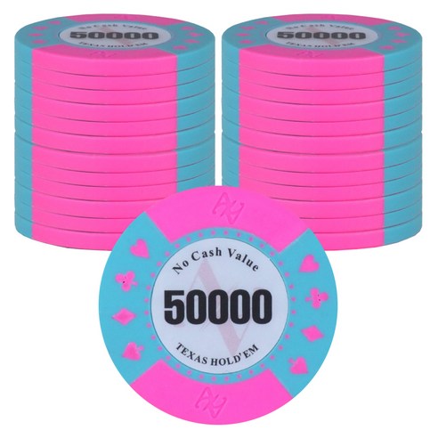 AAHM AA 로고 홀덤칩 50000, 핑크, 25개