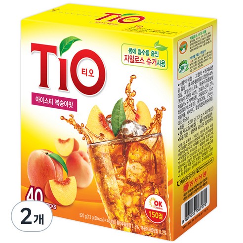 티오 아이스티 복숭아맛, 13g, 40개입, 2개