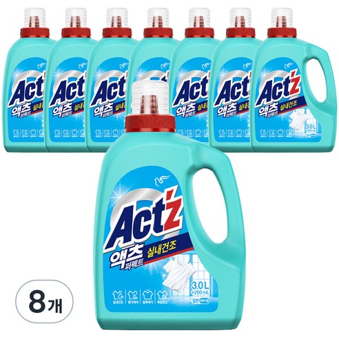 액츠 퍼펙트 실내건조 일반용 액상세제 본품, 3.2L, 8개