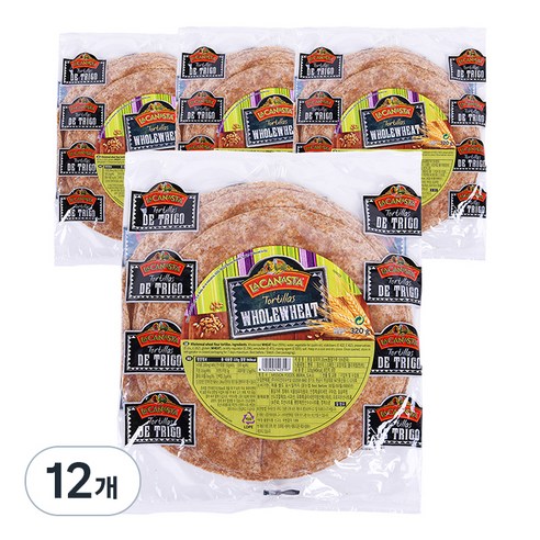 라카나스타 미션푸드 통밀 또띠아 20cm 8p, 320g, 12개