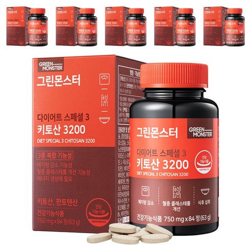 그린몬스터 다이어트 스페셜 3 키토산 3200, 84정, 6개