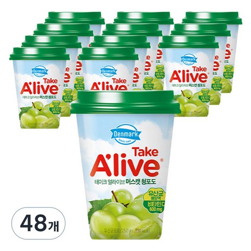 덴마크 테이크 얼라이브 머스캣 청포도, 250ml, 48개
