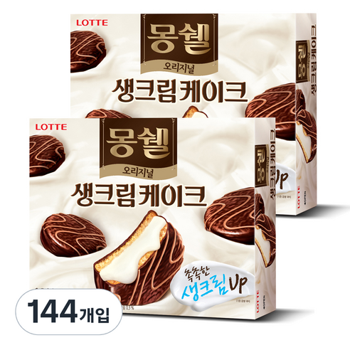 롯데제과 몽쉘 오리지널 생크림케이크, 384g, 12개