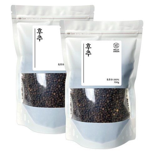 헬로우그린 통 흑후추 리필팩, 2개, 700g