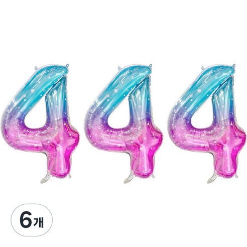 JOYPARTY 숫자은박풍선 대 오로라, 6개, 숫자 4