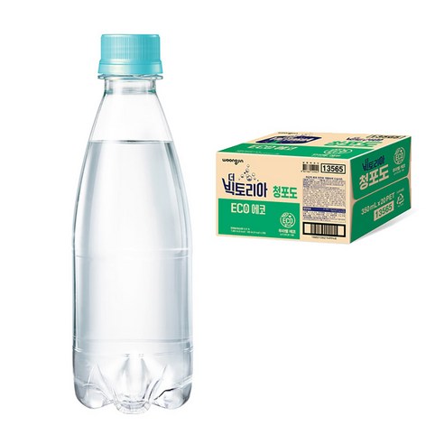 웅진 더 빅토리아 에코 청포도 탄산음료 무라벨, 350ml, 20개