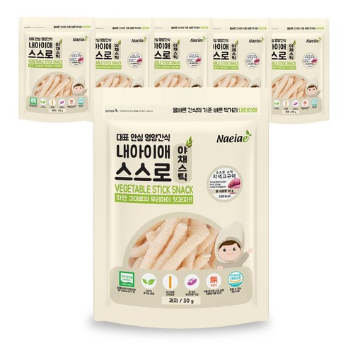 내아이애 스스로 스틱과자, 자색고구마, 6개