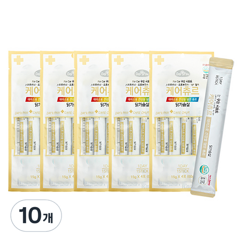 데이스포 케어츄르 짜먹는 고양이 간식 4p, 닭가슴살, 60g, 10개