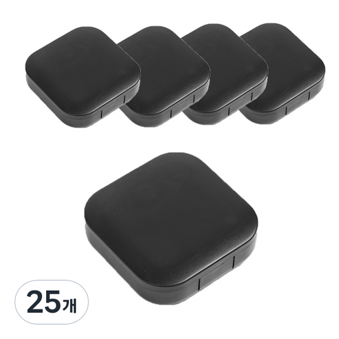 스퀘어 거울 렌즈케이스, 블랙, 25개